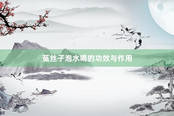 菟丝子泡水喝的功效与作用